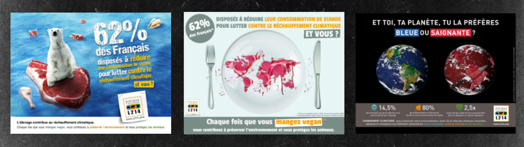 Bannière Élevage et climat : affichage dans le métro parisien
