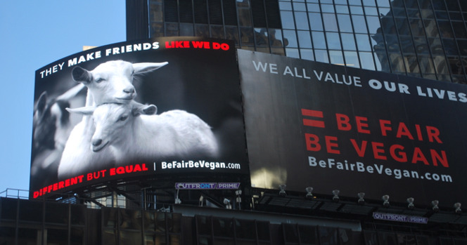 campagne d'affichage Be Fair Be Vegan, Times Square