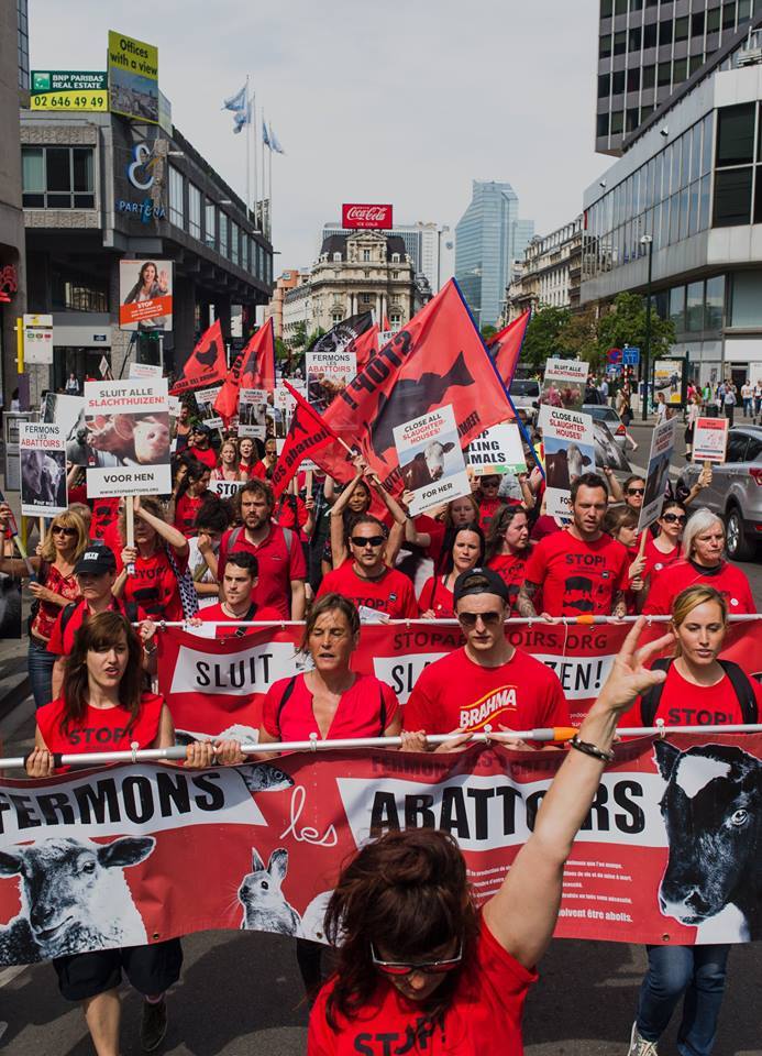 Photo de la Marche pour la fermeture des abattoirs 2015 à Bruxelles