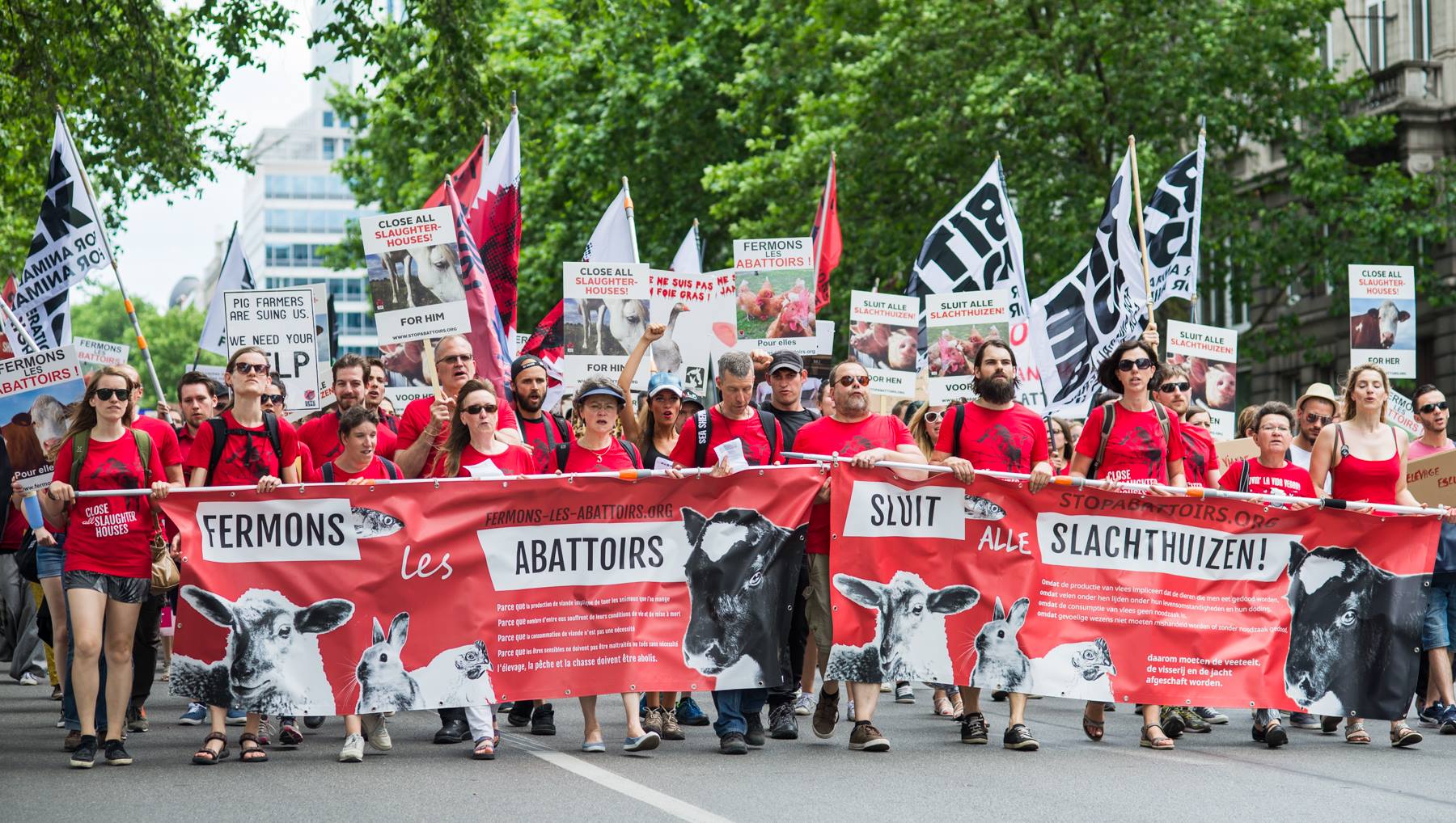 Photo de la Marche pour la fermeture des abattoirs 2017 à Bruxelles